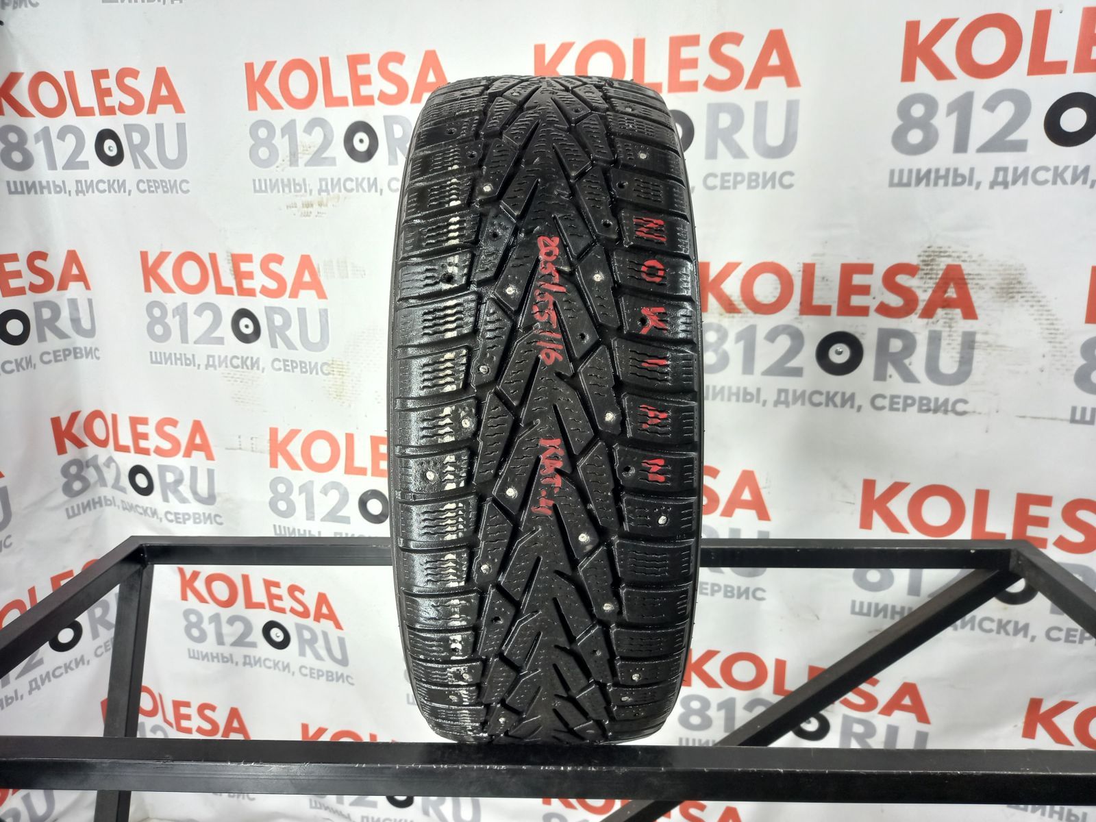 Зимние шипованные шины б\у R16 205/55 94T XL Nokian Nordman 7 купить  (464335)| kolesa812.ru